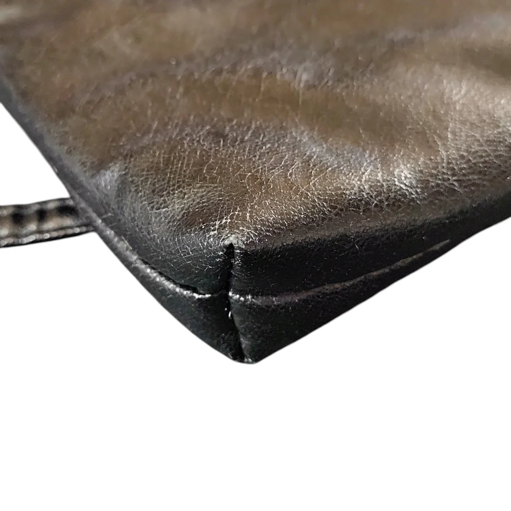 Le Privé Holiday Fair 70s/80s Elegant Black Faux Leather Purse Crossbody Clutch
